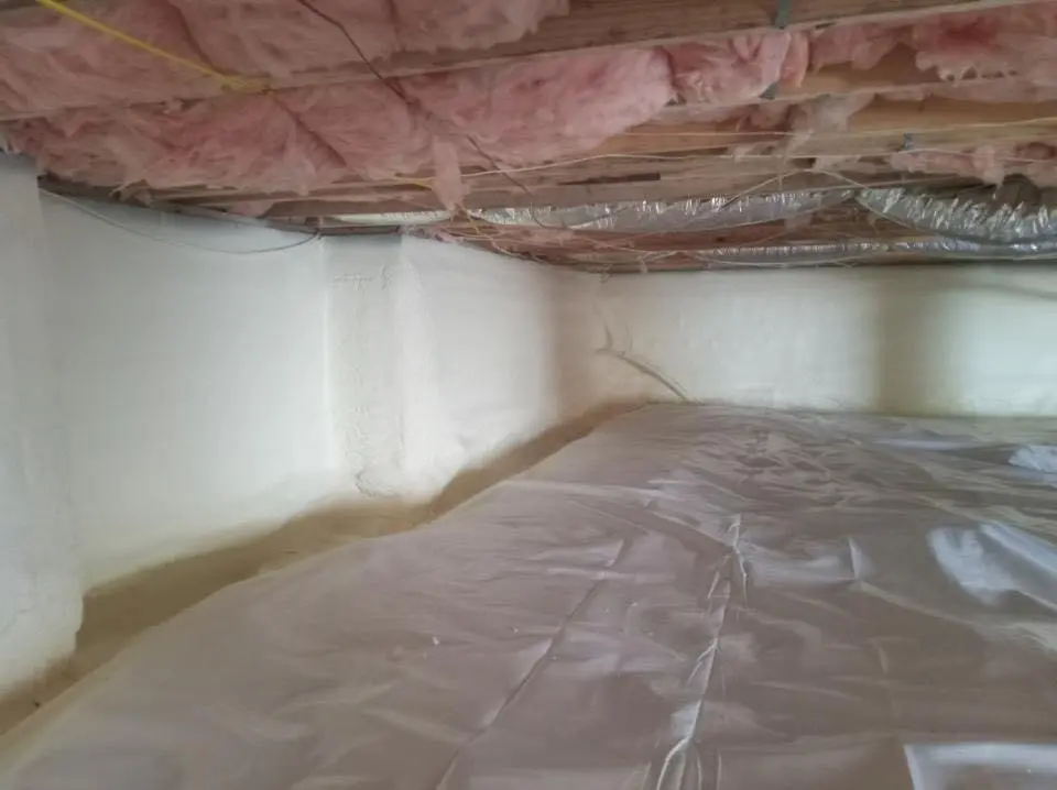 Crawl space encapsulation with closed-cell spray foam for Attic Insulation in Marina